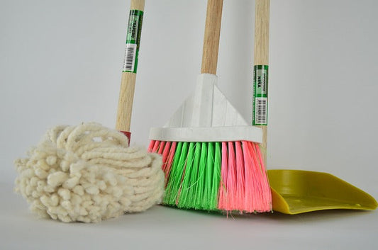 broom and dustpan for montessori sweeping activity